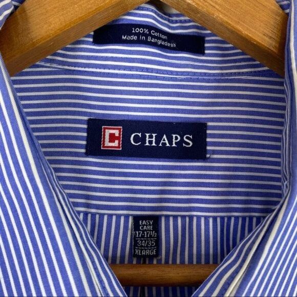 Chaps Button Down Size Extra Large 17 - 17 1/2 - Picture 4 of 5